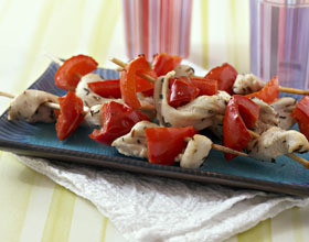 Brochettes-de-poulet-marine-au-citron-et-poivron