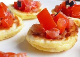 Coussinets de ricotta et parmesan, concassé de tomates et basilic - %%sitename%%
