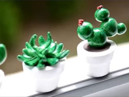 Faire-des-mini-cactus-en-pate-Fimo