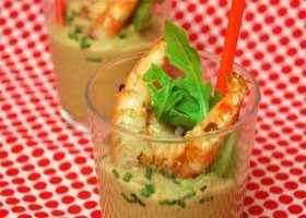 Verrines pois chiches et crevettes poêlées - %%sitename%%