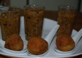 Verrines d'aubergine et ses boulettes de thon - %%sitename%%