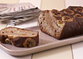 Cake à la farine de châtaignes et bananes