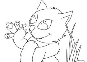 Coloriage : chat et papillon coloriage chat et papillon à impr - %%sitename%%
