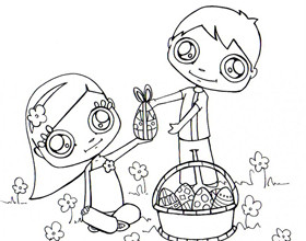 coloriage-collecte-oeufs