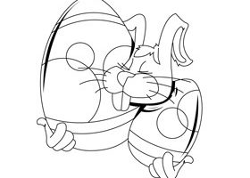 Coloriage : le lapin et ses oeufs de Pâques coloriage lapin et - %%sitename%%