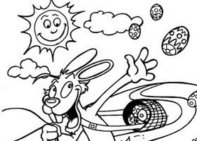 Coloriage : le lièvre de Pâques coloriage lievre de paques - %%sitename%%