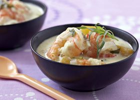 Gambas au lait de coco, mangue et estragon - %%sitename%%