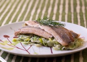 Papillotte de hareng fumé aux poireaux