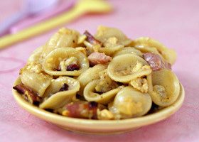 Orechiettes aux lardons et oeufs brouillés - %%sitename%%