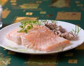 recette-pave-saumon-girolles