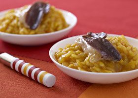 Risotto au potiron et magrets de canard séchés - %%sitename%%