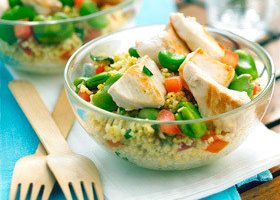 Taboulé d'émincé de poulet fermier aux fèves fraîches