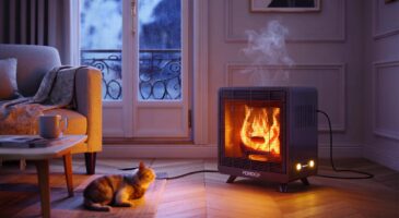 Ce poêle soufflant Homday à effet flammes, 2000 W pour moins de 190 €, intrigue et réchauffe les salons français cet hiver