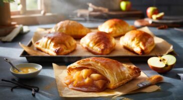 Ce secret pour des chaussons aux pommes ultra dorés à 200°C : le duo feuilletage croustillant et compote fondante en 6 pièces