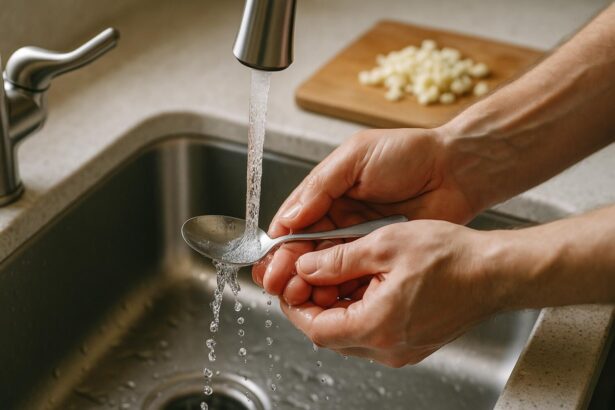 Odeur d’ail sur les mains : la cuillère en inox qui la fait vraiment disparaître en 30 s
