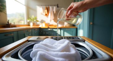 Serviettes qui puent même propres : ce geste à 60°C et un verre de vinaigre changent tout dans la machine