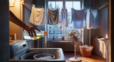 Voici l’astuce de grand-mère au vinaigre blanc qui réduit de 50 % le temps de séchage du linge en hiver
