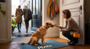 Voici le rituel en 3 piliers pour apprendre à votre chien à accueillir les invités sans stress, même quand la sonnette retentit