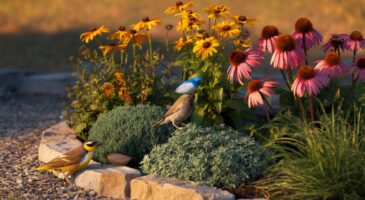 Voici les 3 vivaces à planter en octobre pour un coin sec qui nourrit les oiseaux tout l’hiver, avec rudbeckia, échinacée et népéta