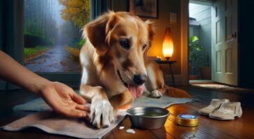 Voici pourquoi votre chien se lèche les pattes chaque soir : 7 indices à surveiller et les gestes sûrs pour l’apaiser en 2025