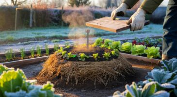 Ce compost chaud vu en novembre 2025 permet de jardiner toute l'année sans serre, même quand le gel s'installe au potager