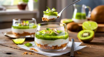 Ce dessert kiwi-coco sans cuisson en verrine séduit en novembre 2025 avec sa fraîcheur acidulée et son croquant irrésistible