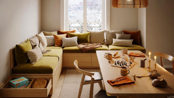 Ce meuble convivial s'impose à table en 2026 : la banquette séduit les foyers français et bouscule la salle à manger d'hiver