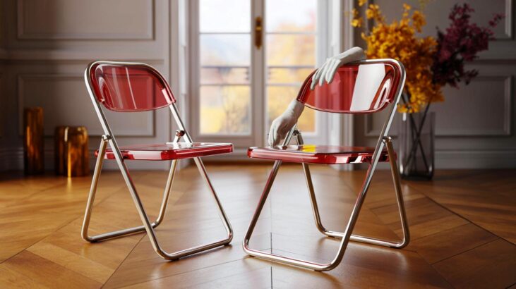 Ce modèle de chaises pliantes en Lucite signé Castelli affole l’automne 2025 avec des ventes qui atteignent 1 000 € pièce
