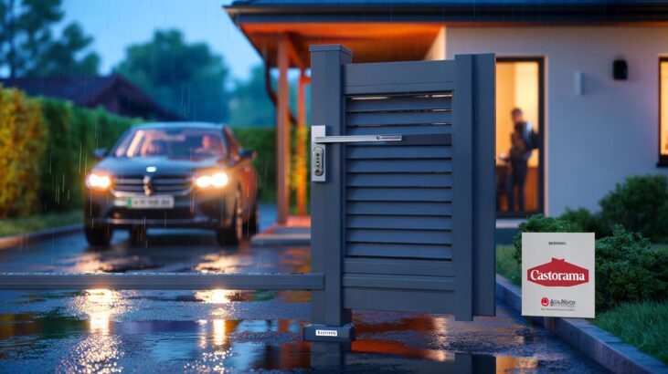 Ce portail coulissant Somfy à 1 257 € chez Castorama fin octobre 2025 promet des retours au sec, et un détail sécurité intrigue