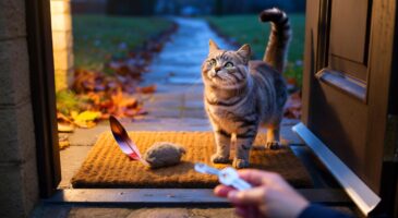 Ce trésor sur le paillasson en novembre 2025 en dit long sur votre chat et révèle un lien invisible qui se joue à l’entrée de la maison