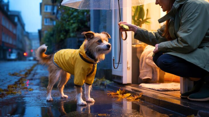 Voici comment un chien réticent à la pluie accepte la sortie en novembre 2025 grâce à des rituels tout bêtes