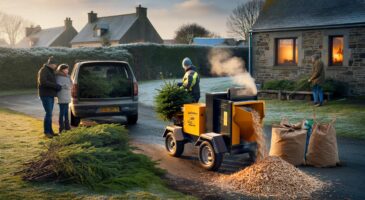 Voici comment un village des Côtes-d’Armor transforme les sapins de Noël en pellets en 2025 pour alléger la facture