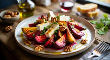Voici la salade d'automne aux betteraves rôties et feta qui intrigue en novembre 2025, simple à préparer et irrésistible avec ses noix