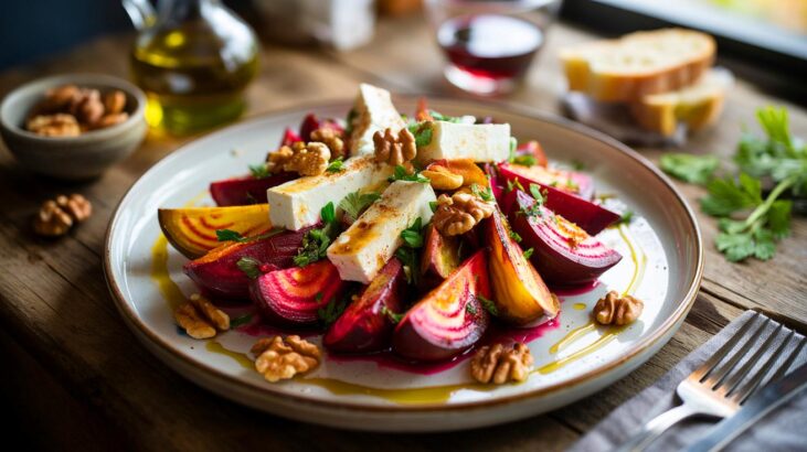 Voici la salade d'automne aux betteraves rôties et feta qui intrigue en novembre 2025, simple à préparer et irrésistible avec ses noix