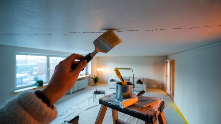 Voici la technique simple pour effacer une fissure au plafond sans tout refaire, validée cet hiver 2025 et invisible à la lumière
