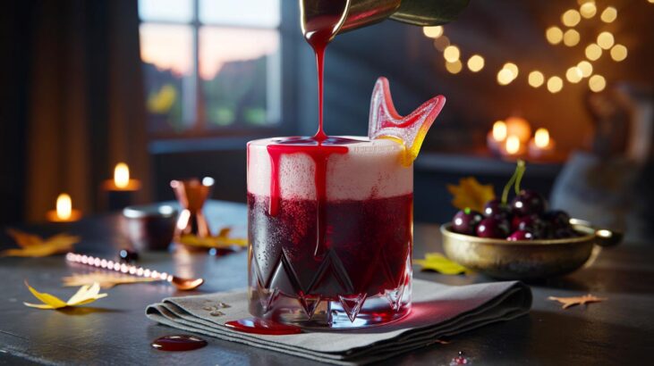 Voici le dracula sour à la cerise noire qui électrise les apéros de novembre 2025, avec un coulis rouge maison et un détail que personne n’ose