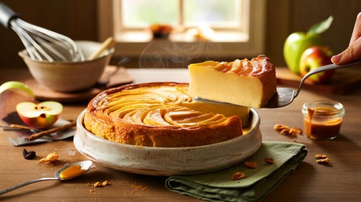 Voici le flan aux pommes familial prêt en 10 minutes, la douceur dorée de novembre 2025 qui réchauffe les goûters