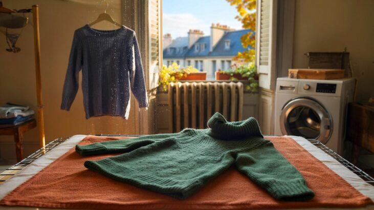 Voici l’erreur de séchage qui déforme vos pulls en novembre 2025, et la méthode simple pour garder la maille nette au lavage