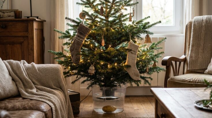 Elle a planté ce légume dans son sapin de Noël : l'effet sur les aiguilles va vous laisser sans voix