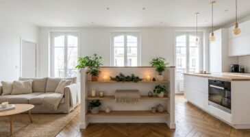 Oubliez les pièces totalement ouvertes : ce muret malin cartonne en 2025 pour créer des coins cocooning