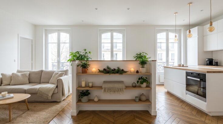 Oubliez les pièces totalement ouvertes : ce muret malin cartonne en 2025 pour créer des coins cocooning