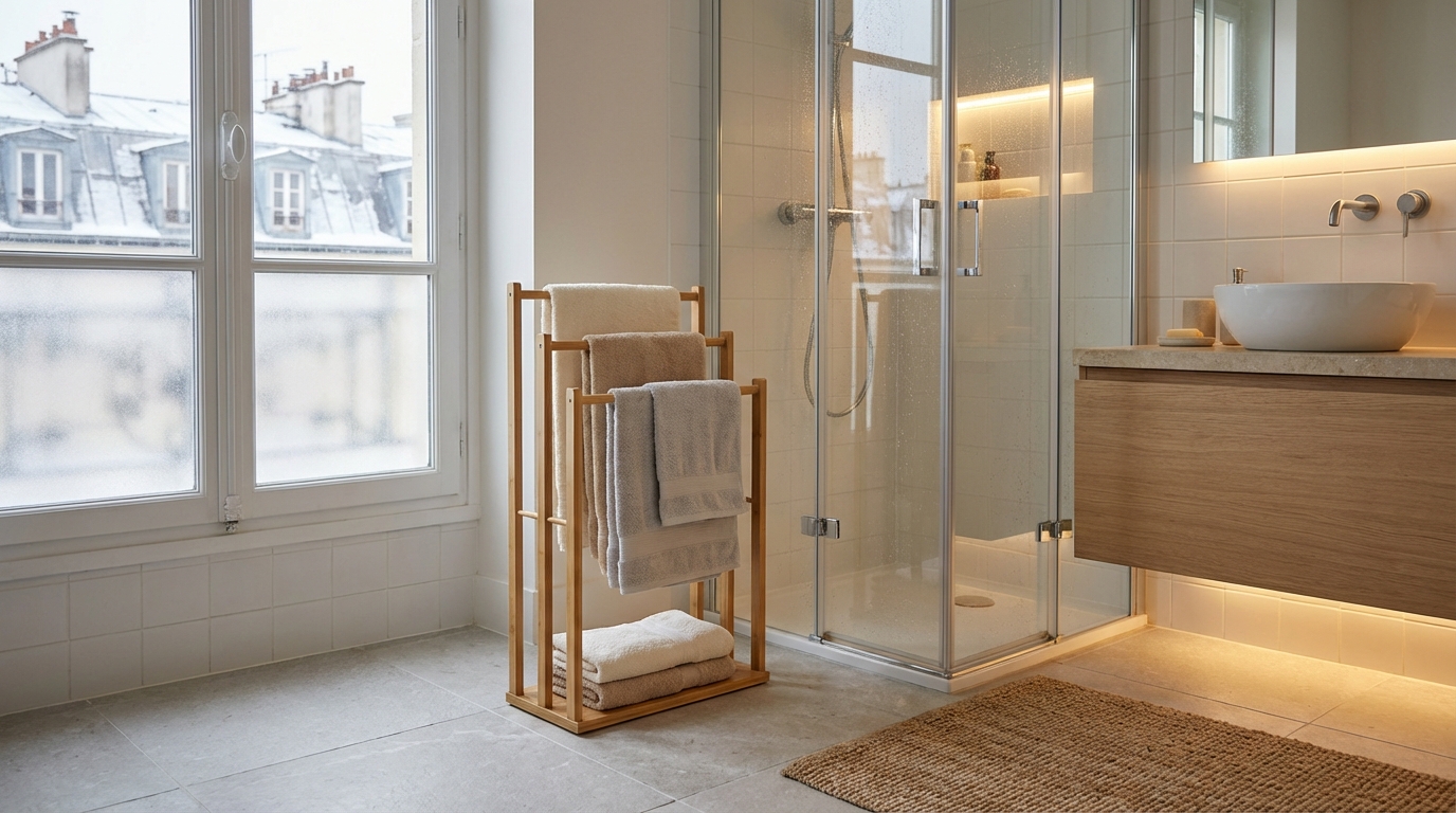 Petite salle de bain : ce porte-serviettes en bambou à 23 € chez Alinéa ...