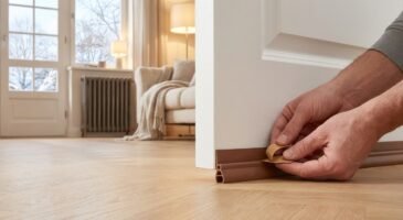 Sous la porte, ce filet d’air glace votre salon et plombe votre facture : cette bande isolante l’arrête en 5 minutes