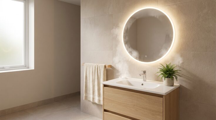 Votre salle de bain fait vieillotte ? ce miroir lumineux anti-buée en promo chez Leroy Merlin change tout sous 90 €
