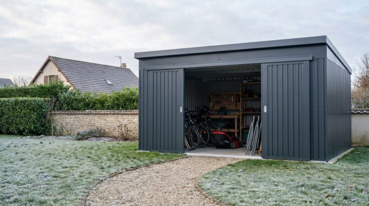 Mobilier, outils, vélos : cet abri de jardin à -38 % chez Auchan vous rend presque une pièce entière cet hiver