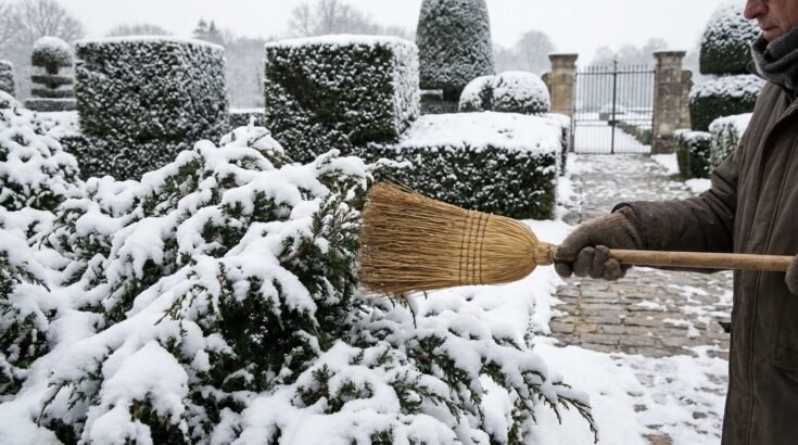 Neige annoncée : ce geste avec un simple balai à faire dès les premiers flocons pour sauver vos massifs